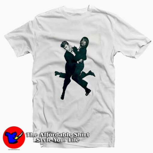 Vintage The Stooges Iggy and Bowie Hug T-Shirt On Sale