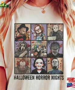 Vintage Universal Studios Halloween Characters Horror Nights Shirt Retro Group Scary Movie Costume Classic Unisex Vintage Universal Studios Halloween Characters Horror Nights Shirt Retro Group Scary Movie Costume Classic Unisex