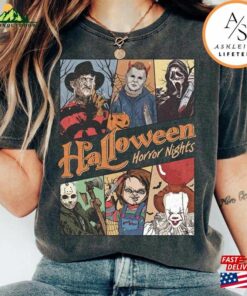 Vintage Universal Studios Halloween Horror Nights Shirt Retro Characters Group Scary Movie Costume Sweatshirt T-Shirt Vintage Universal Studios Halloween Horror Nights Shirt Retro Characters Group Scary Movie Costume Sweatshirt T-Shirt