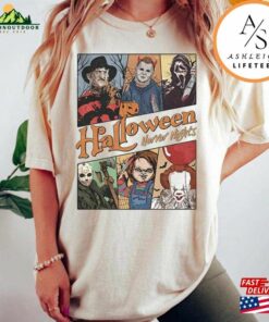 Vintage Universal Studios Halloween Horror Nights Shirt Retro Characters Group Scary Movie Costume Sweatshirt T Shirt 4