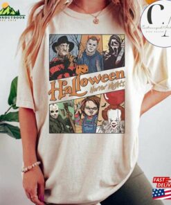 Vintage Universal Studios Halloween Horror Nights Shirt Retro Characters Group Scary Movie Costume Sweatshirt Unisex Vintage Universal Studios Halloween Horror Nights Shirt Retro Characters Group Scary Movie Costume Sweatshirt Unisex