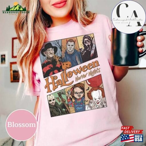 Vintage Universal Studios Halloween Horror Nights Shirt Retro Characters Group Scary Movie Costume Sweatshirt Unisex