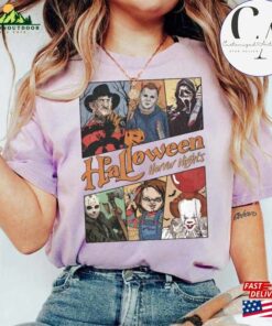 Vintage Universal Studios Halloween Horror Nights Shirt Retro Characters Group Scary Movie Costume Sweatshirt Unisex 4