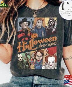 Vintage Universal Studios Halloween Horror Nights Shirt Retro Characters Group Scary Movie Costume Unisex Hoodie Vintage Universal Studios Halloween Horror Nights Shirt Retro Characters Group Scary Movie Costume Unisex Hoodie