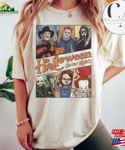 Vintage Universal Studios Halloween Horror Nights Shirt Retro Characters Group Scary Movie Costume Unisex Hoodie 3