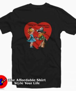 Vintage Valentine’s Day Girl With Cowboy T-Shirt On Sale