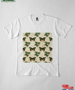 Vintage Victorian Butterfly Plant Pattern Premium T Shirt Classic 4