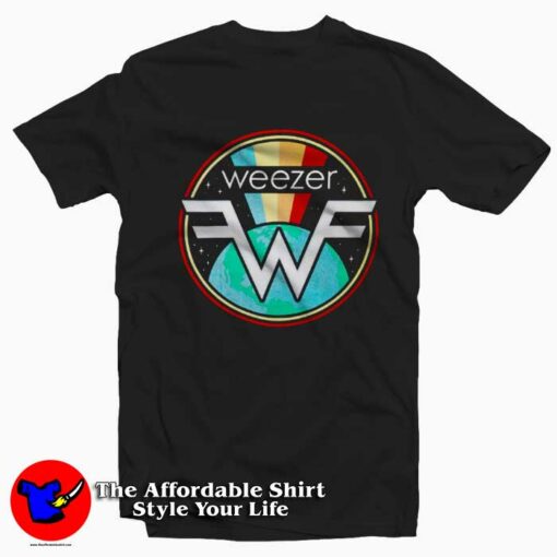 Vintage Weezer Rainbow Symbol Logo Graphic T-Shirt On Sale