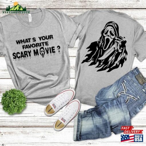 Vintage What’s Your Favorite Scary Movie Shirt Halloween Ghost Face T-Shirt Sweatshirt