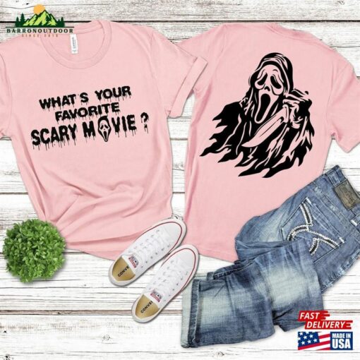 Vintage What’s Your Favorite Scary Movie Shirt Halloween Ghost Face T-Shirt Sweatshirt