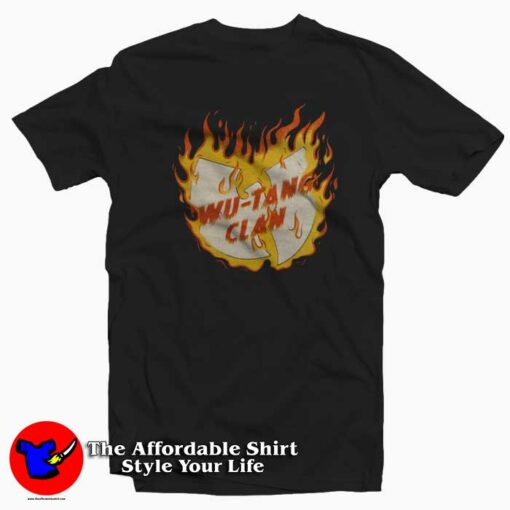 Vintage Wu Tang Clan Flames Graphic T-Shirt On Sale