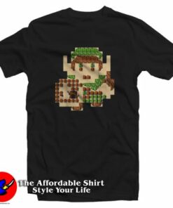 Vintage Zelda Link Portrait 8-Bit Map Unisex T-Shirt On Sale