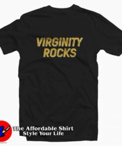Virginity Rocks Black Graphic T-Shirt Cheap
