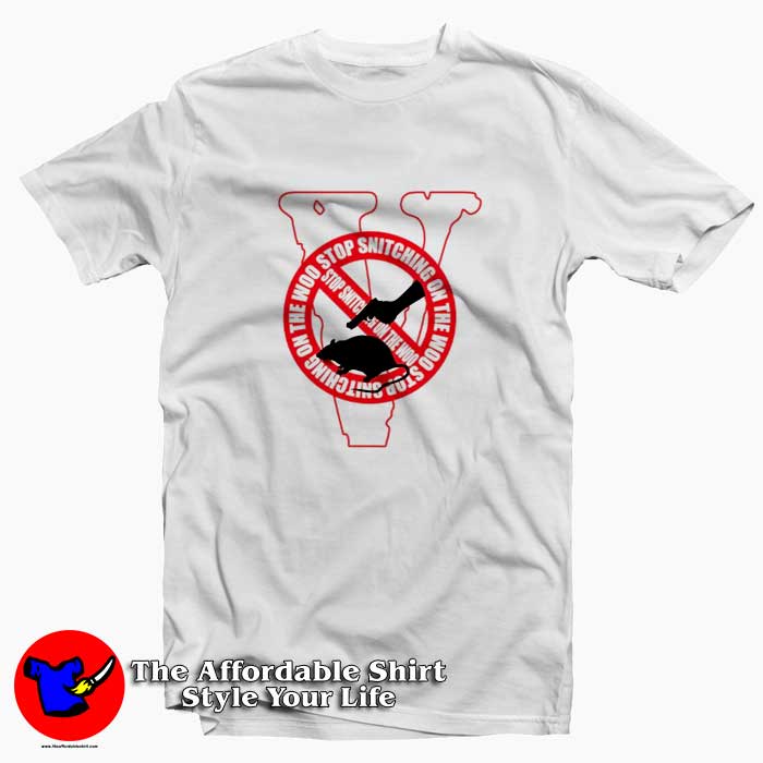 Vlone x Pop Smoke Stop Snitching Red T-shirt On The Woo Vlone x Pop Smoke Stop Snitching Red T-shirt On The Woo