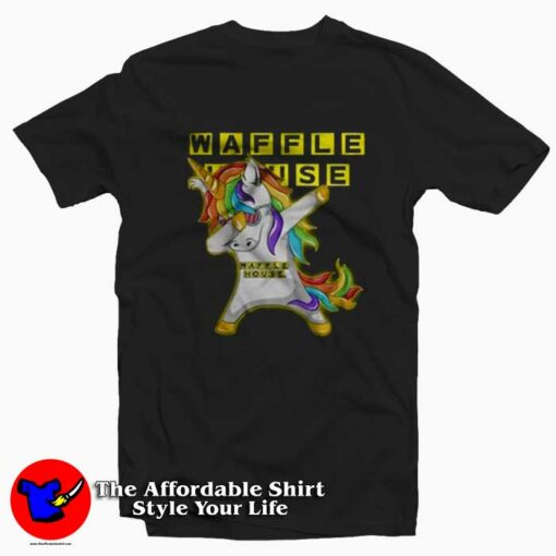 Waffle House Unicorn Dabbing Funny T-Shirt On Sale