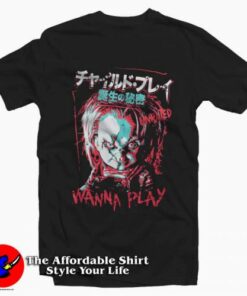 Wanna Play Chucky Japanese Graphic T-Shirt On Sale