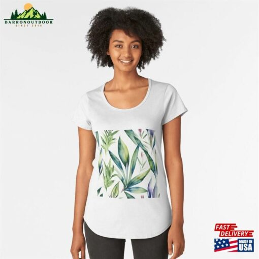 Watercolor Plants Premium Scoop T-Shirt Classic