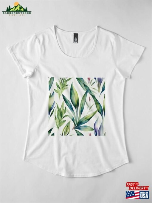 Watercolor Plants Premium Scoop T-Shirt Classic