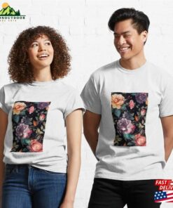 Watercolor Summer Flowers Pattern Black Background Classic T-Shirt Sweatshirt 2 Watercolor Summer Flowers Pattern Black Background Classic T Shirt Sweatshirt 3