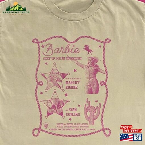 Western Barbie Shirt Pre Order Vintage Style Movie Parody T-Shirt Classic