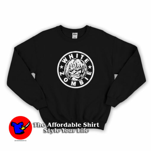 White Zombi CLassic Logo Vintage Sweatshirt On Sale