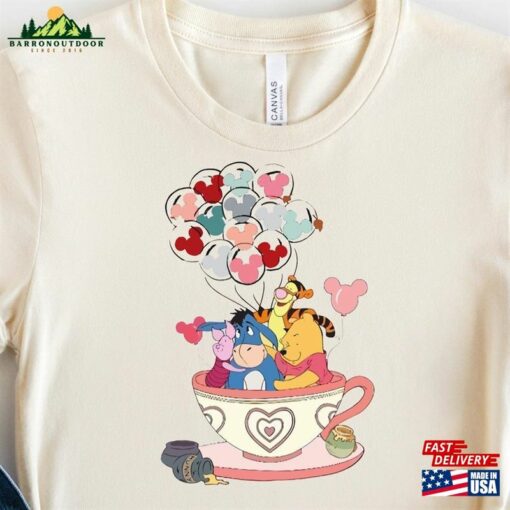 Winnie The Pooh Balloon Tea Cup Shirt Hoodie Sweatshirt Disney Characters