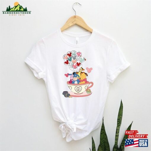 Winnie The Pooh Balloon Tea Cup Shirt Hoodie Sweatshirt Disney Characters