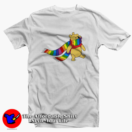 Winnie The Pooh Rainbow Print Love Unisex T-Shirt On Sale