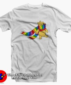 Winnie The Pooh Rainbow Print Love Unisex T-Shirt On Sale