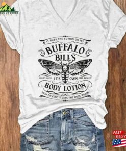 Women's Buffalo Bill Halloween Print V Neck T-Shirt Sweatshirt Hoodie 2 Womens Buffalo Bill Halloween Print V Neck T Shirt Sweatshirt Hoodie 3