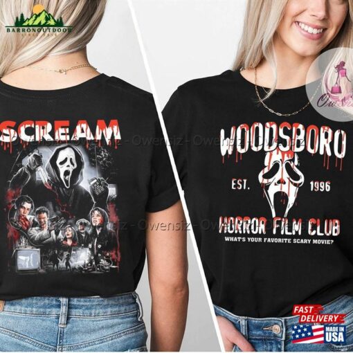 Woodsboro Horror Film Club 2 Sided Shirt Scream Vintage Halloween T-Shirt Classic