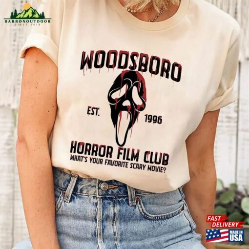 Woodsboro Horror Film Club Shirt Halloween Movie T-Shirt Sweatshirt