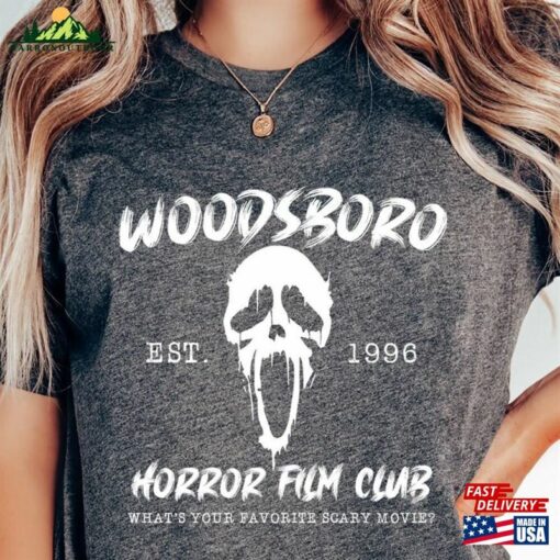 Woodsboro Shirt Scary Movie Horror Film Club T-Shirt Hoodie Classic