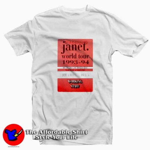 Working Staff Janet Jackson World Tour T-shirt On Sale