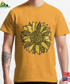 Yellow And Brown Sunflower Design Classic T-Shirt Sweatshirt Unisex Yellow And Brown Sunflower Design Classic T-Shirt Sweatshirt Unisex