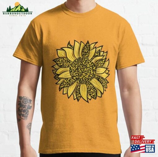 Yellow And Brown Sunflower Design Classic T-Shirt Sweatshirt Unisex