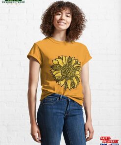 Yellow And Brown Sunflower Design Classic T Shirt Sweatshirt Unisex 4