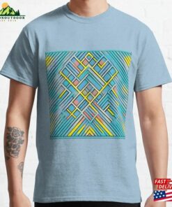 Yellow Geometric Patterns On A Blue Background Classic T-Shirt Unisex Sweatshirt Yellow Geometric Patterns On A Blue Background Classic T-Shirt Unisex Sweatshirt