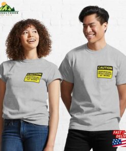 Yellow Road Sign Caution Artificial Intelligence At Work Classic T Shirt Sweatshirt 3