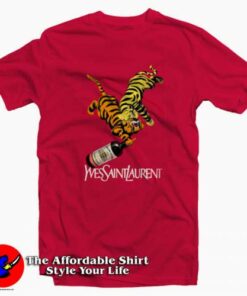 YvesSaintLaurent Tigers Vintage Poster T-Shirt On Sale