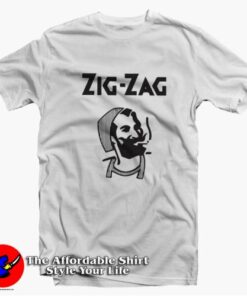 Zig Zag Stoner Weed Paper Rolling Hippie T-Shirt On Sale