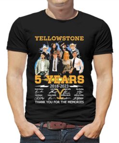 05 Years Anniversary Of Yellowstone 2018-2023 Thank You For The Memories Signatures Shirt 05 Years Anniversary Of Yellowstone 2018-2023 Thank You For The Memories Signatures Shirt