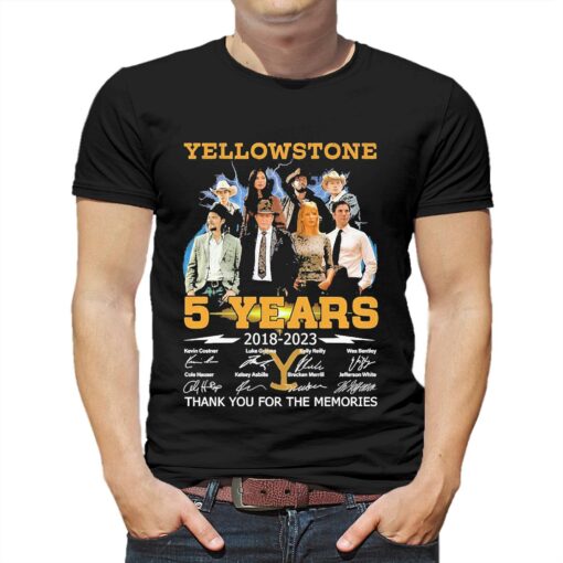 05 Years Anniversary Of Yellowstone 2018-2023 Thank You For The Memories Signatures Shirt