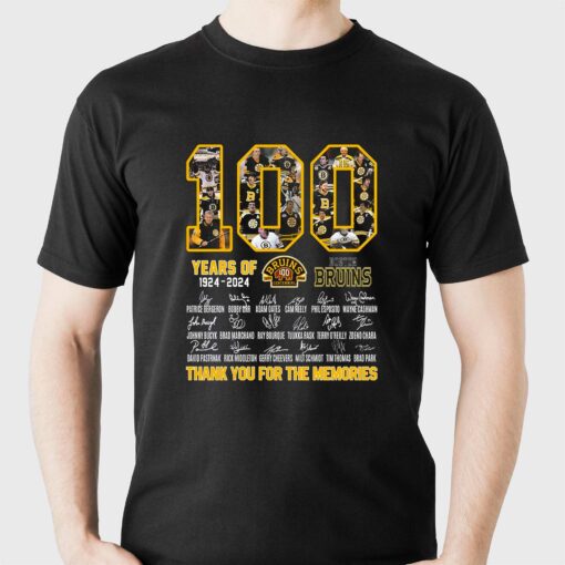 100 Years Of 1924 – 2024 Boston Bruins Thank You For The Memories T-shirt