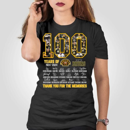 100 Years Of 1924 – 2024 Boston Bruins Thank You For The Memories T-shirt