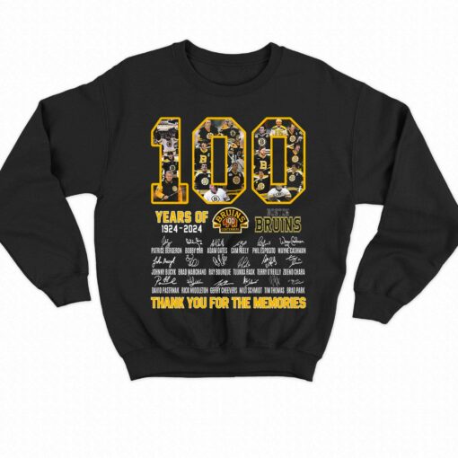 100 Years Of 1924 – 2024 Boston Bruins Thank You For The Memories T-shirt