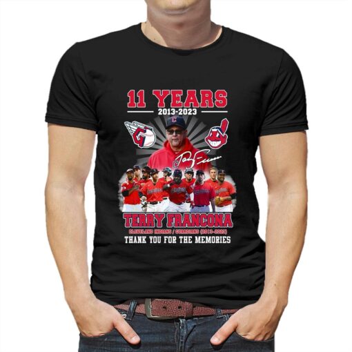 11 Years 2013 – 2023 Terry Francona Thank You For The Memories T-shirt