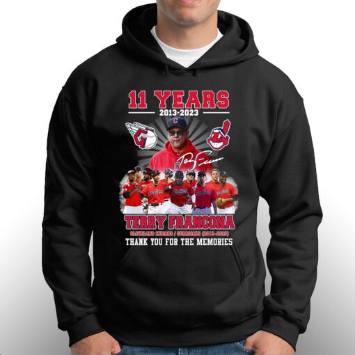 11 Years 2013 – 2023 Terry Francona Thank You For The Memories T-shirt