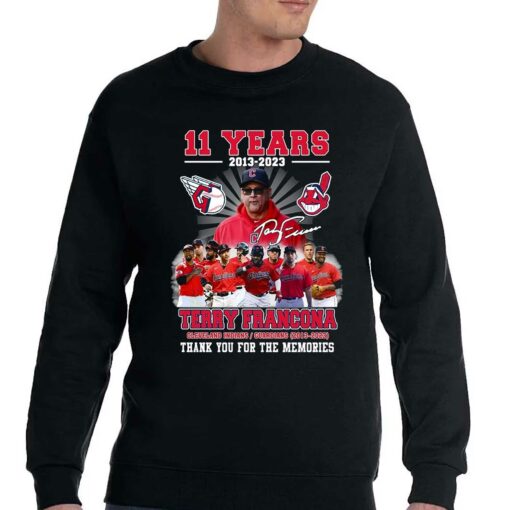 11 Years 2013 – 2023 Terry Francona Thank You For The Memories T-shirt