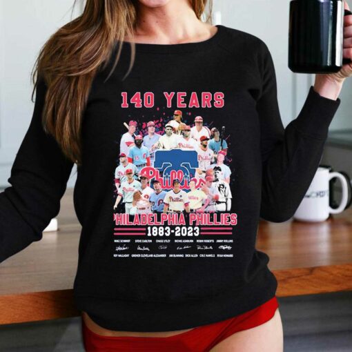 140 Years Of Philadelphia Phillies Baseball Team 1883-2023 Signatures Shirt